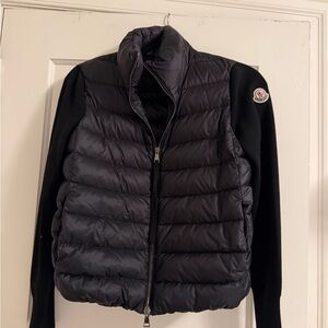 Moncler Black Puffer Jacket with Long Sleeves